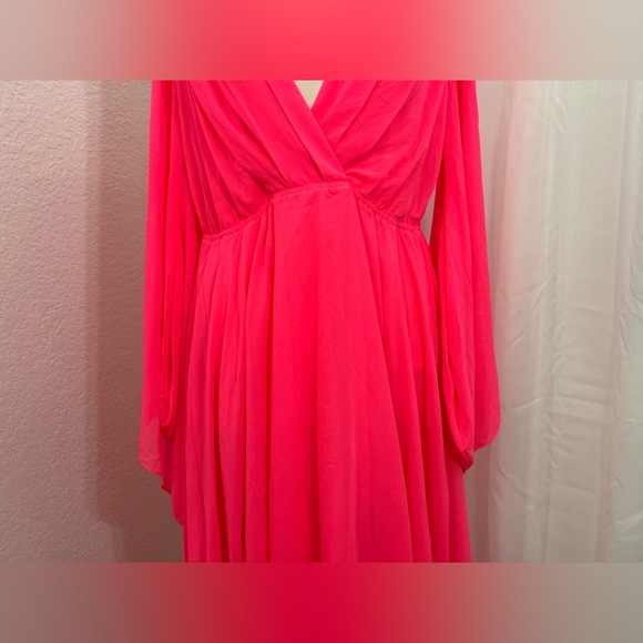 NEW MEGHAN Fabulous LOS ANGELES SUNSET MIDI DRESS - NEON PINK Size XXL NEW NWT - Picture 4 of 12
